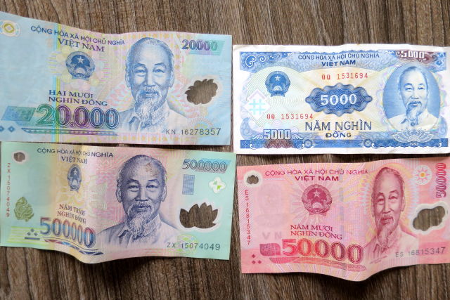ベトナムドンのお金の種類【紙幣のみで硬貨なし】
