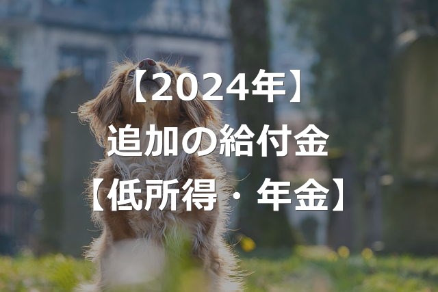 【2024年給付金】低所得者・年金世帯に追加支給を検討