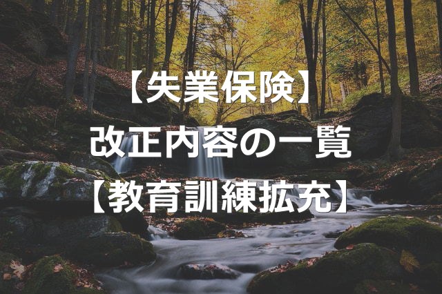 雇用保険（失業給付・教育訓練給付）の改正一覧【2024年以降】