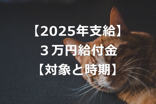 【2025年3万円給付金】もらえる時期と支給対象【3つの申請方法】