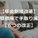 【年金改革】106万円の壁撤廃で手取り減！【6つの改正】