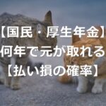 【国民年金・厚生年金】何年で元が取れる？【払い損の確率】