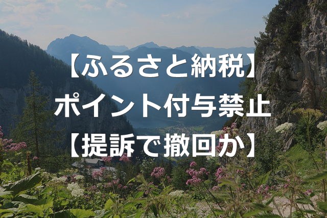 【ふるさと納税】楽天提訴で、ポイント付与禁止は撤回・緩和も