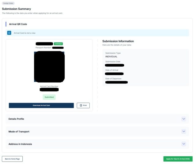 ❻ 登録内容を確認し、登録済みを示すメールを受信する(必要な場合のみ「e-VOA」申請)