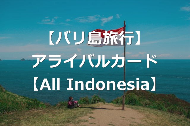 【バリ島】インドネシア入国手続き「All Indonesia」登録方法