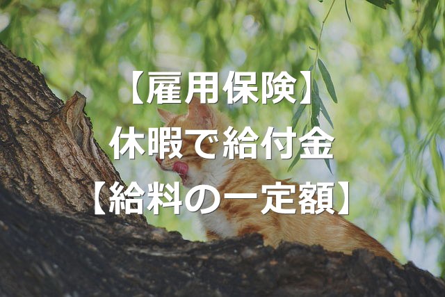 【雇用保険】給付金もらいながら休暇取得可能に【スキルアップ】