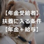【社会保険・税金】年金受給者が扶養に入れる年収条件【年金+給与】