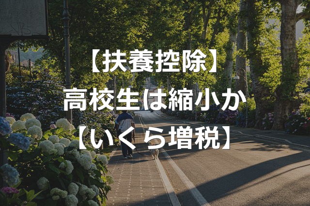 【住民税・所得税】高校生の扶養控除が縮小？いくら増税か